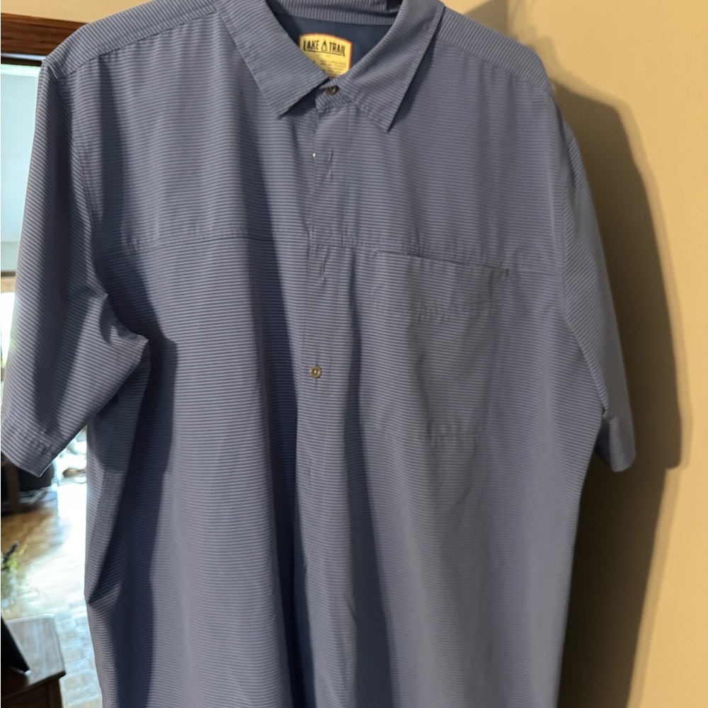 Men's Short Sleeve Button-Down Shirt - Light Blue